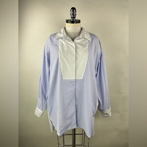 💚 3457. Button Front Long Sleeve Tunic Top